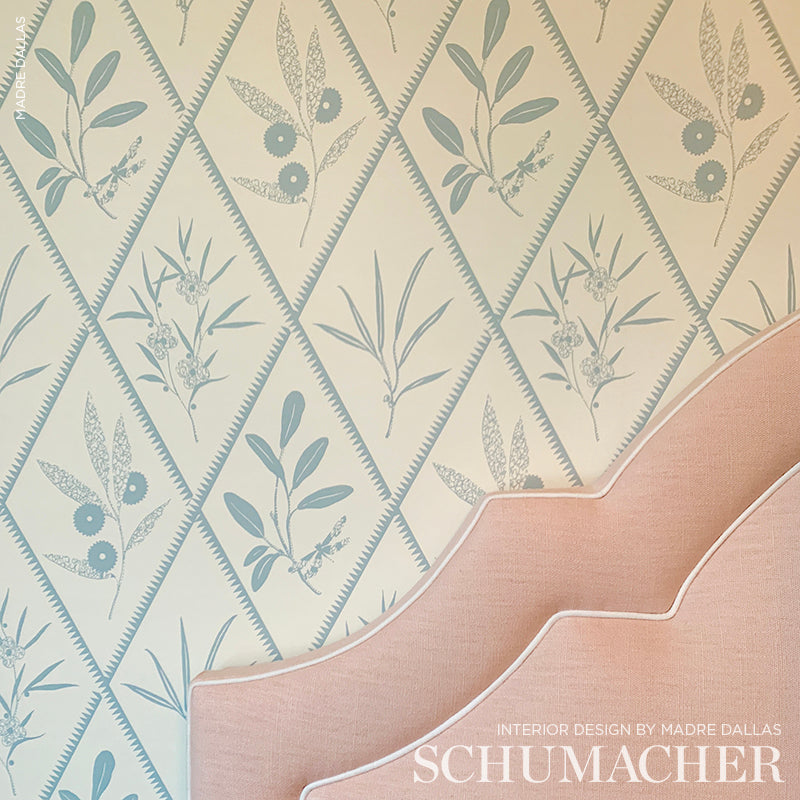 ENDIMIONE Sky by Schumacher Botanical Diamond Wallpaper – Schumacher 5009370