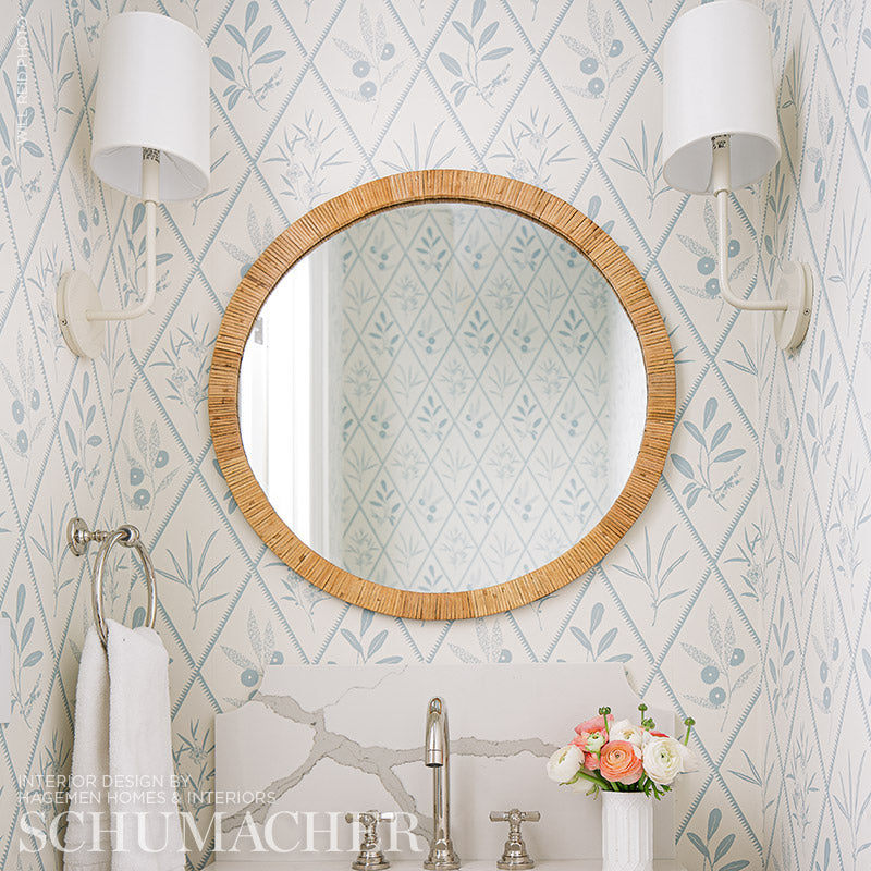 ENDIMIONE Sky by Schumacher Botanical Diamond Wallpaper – Schumacher 5009370