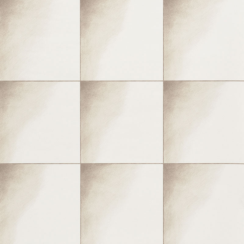 Linfea wallpaper in Natural by Charlap Hyman & Herrero for Schumacher, hand-shaded geometric grid pattern.