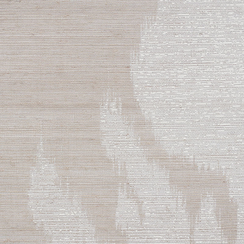 AGRA HEMP SHIMMER Moonstone Ikat Floral Wallpaper – Schumacher 5009400