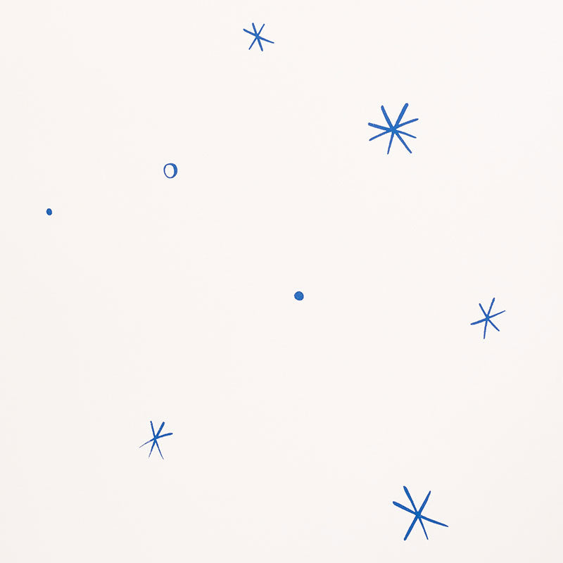 Calisto Ivory & Cobalt by Schumacher Playful Star Motif Wallpaper – Schumacher 5009420