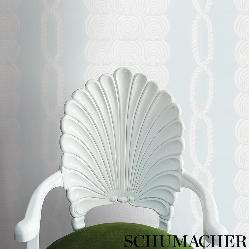Coralline Mineral by Schumacher Nautical Scallop Rope Wallpaper – Schumacher 5009431