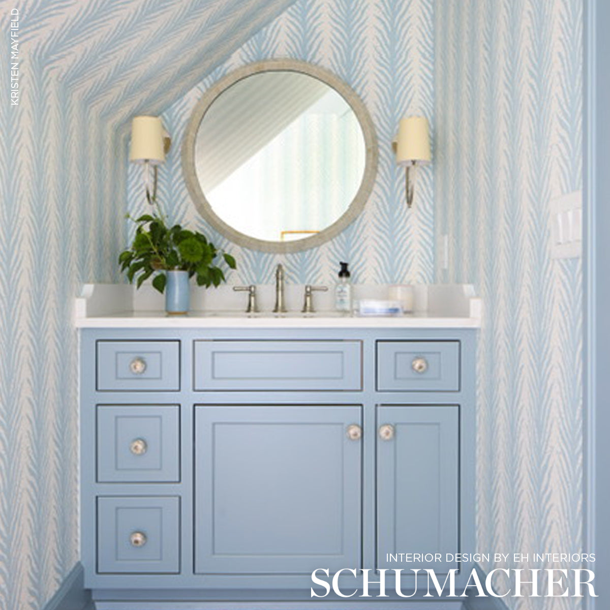 Creeping Fern Slumber Blue by Celerie Kemble Wallpaper – Schumacher 5009451