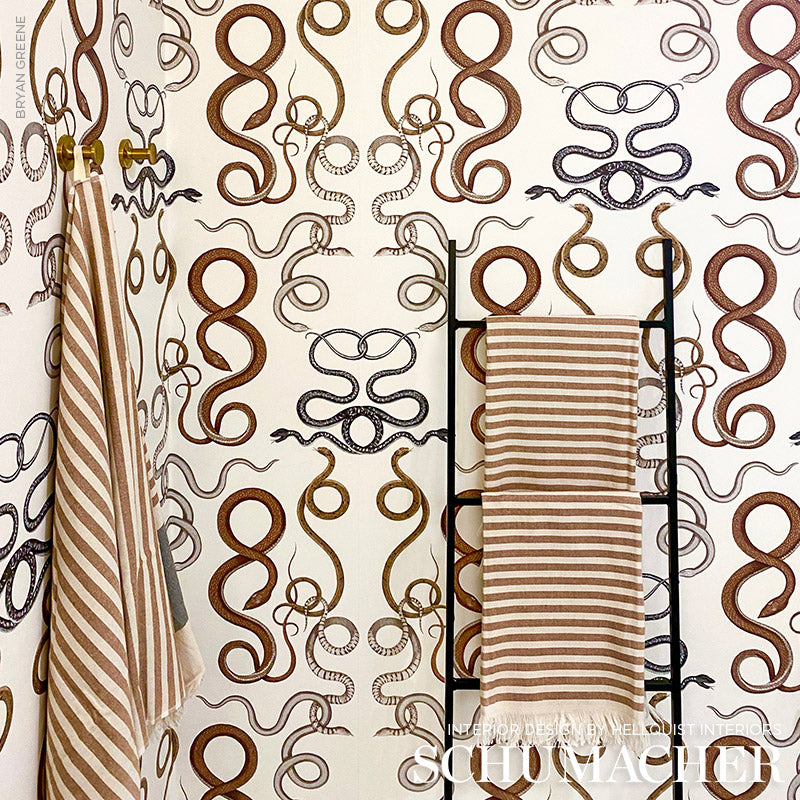 GIOVE Agate & Onyx by Schumacher Mythological Snake Wallpaper – Schumacher 5009462