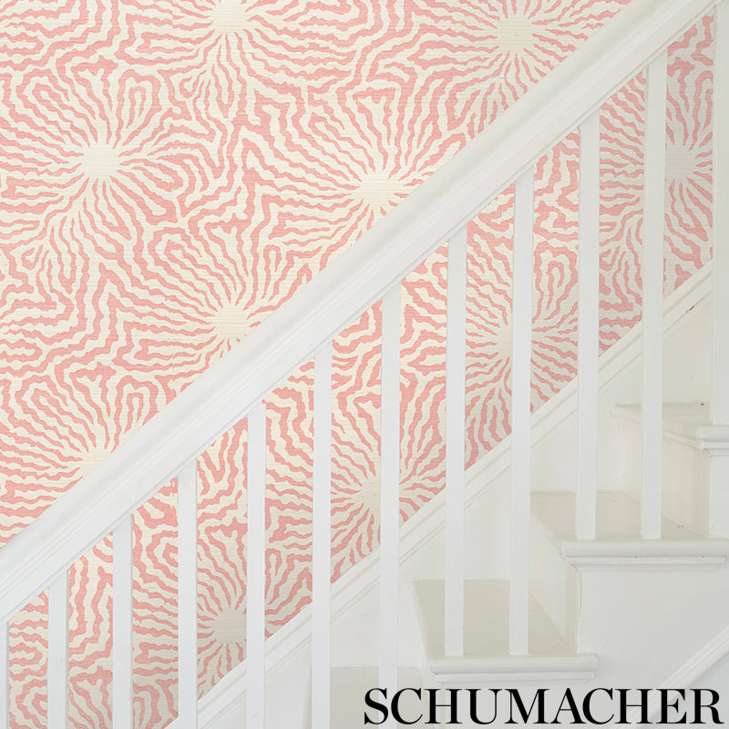 Flower Shock Sisal Haze by Celerie Kemble Abstract Floral Grasscloth Wallpaper – Schumacher 5009481