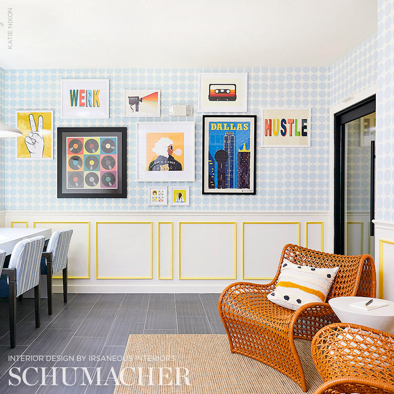 FUZZ Sky by Studio Bon Modern Circular Wallpaper – Schumacher 5009582