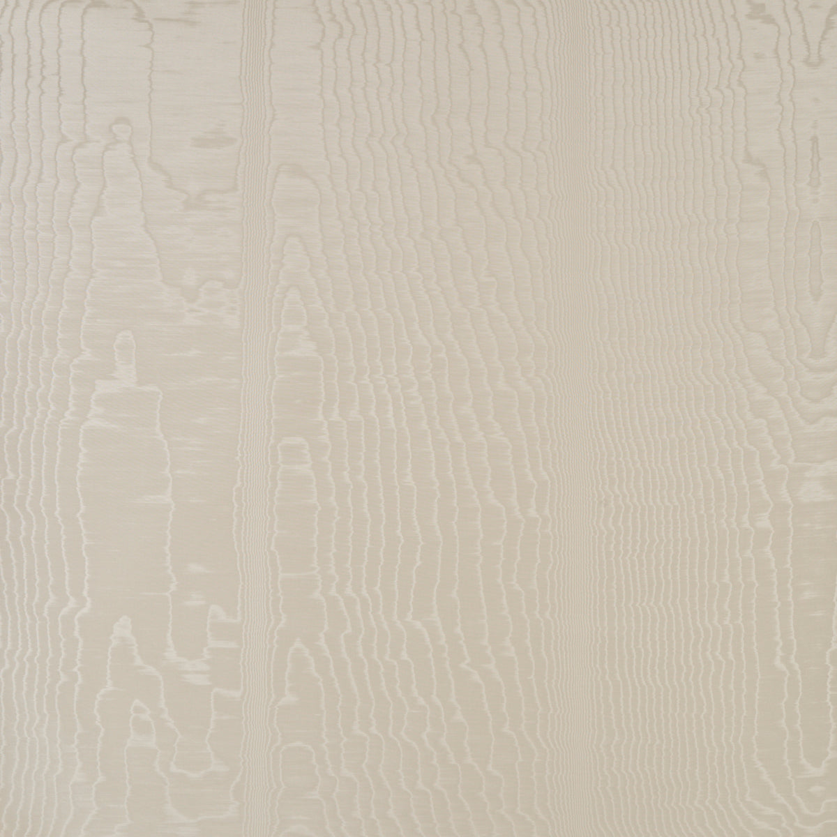 Moire wallcovering in parchment colorway with a watery, irregular appearance and delicate faille weave, by Schumacher.
