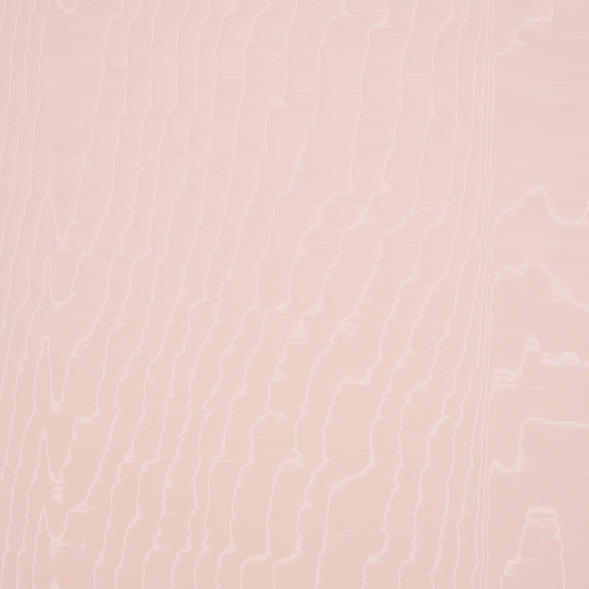 Moire Wallcovering in Rose from the Le Max Collection by Schumacher, featuring a watery, irregular moiré pattern and delicate faille weave.