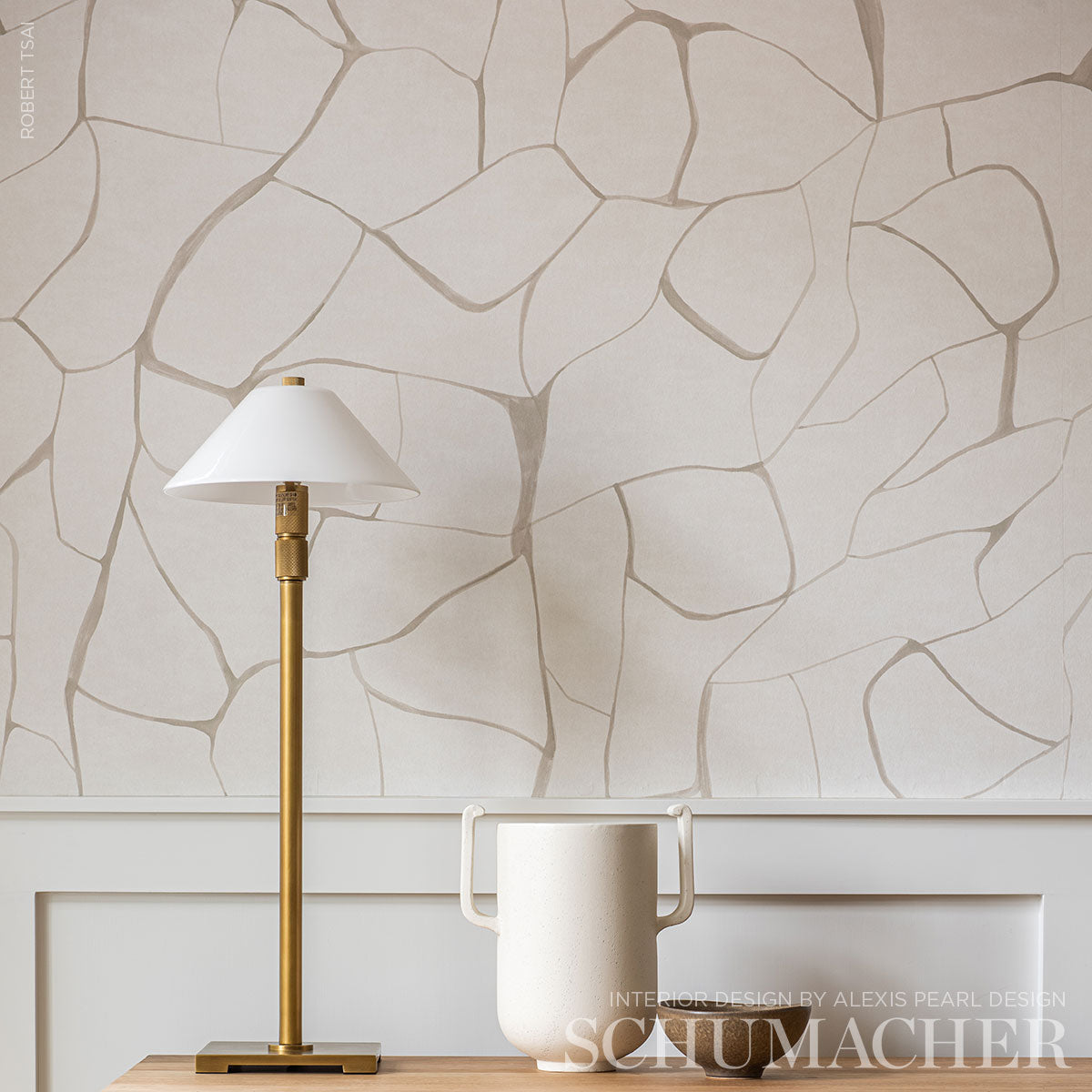 FILIGREE Linen by Porter Teleo Abstract Wallpaper – Schumacher 5009701
