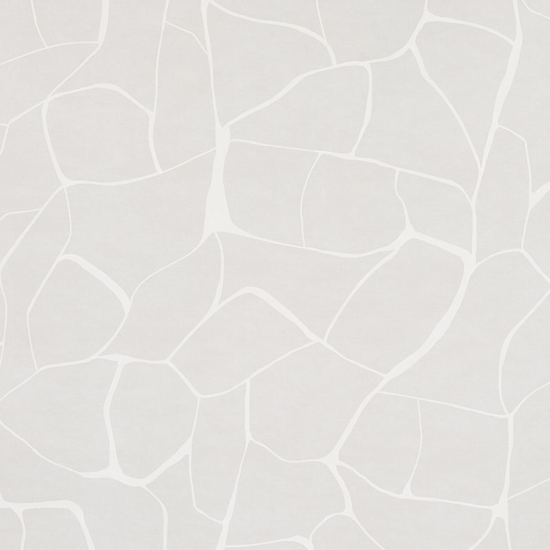 Filigree Stone by Porter Teleo for Schumacher – Abstract painterly wallcovering in soft stone color, modern organic pattern.