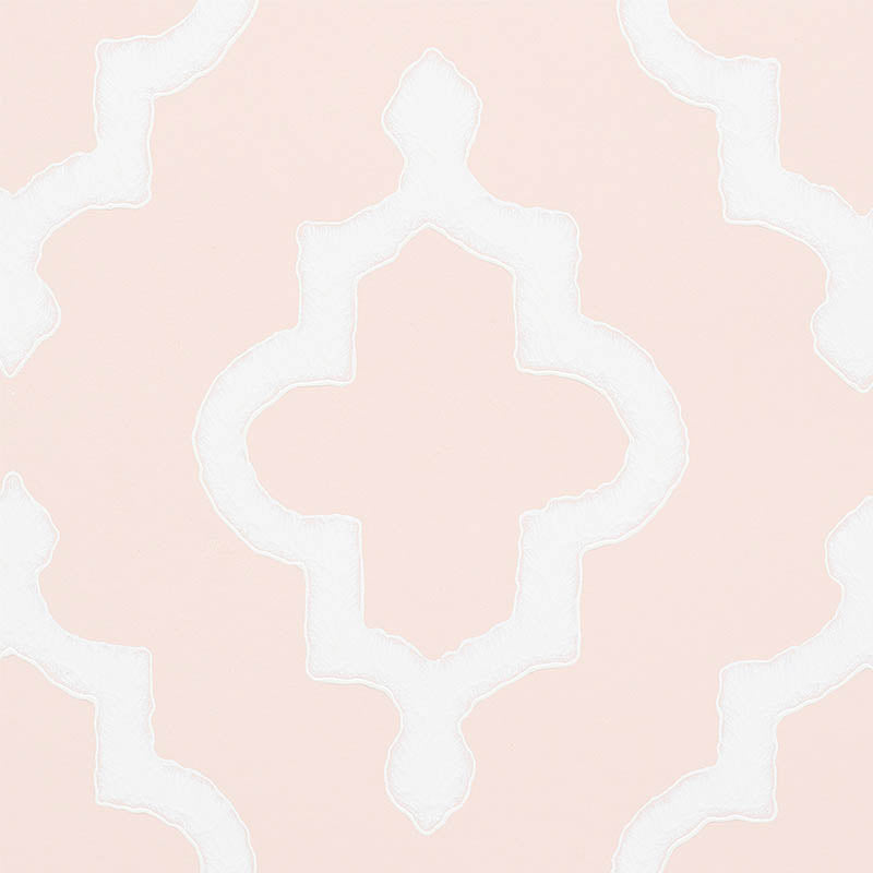 JAKE Quiet Pink by Veere Grenney Moroccan Fretwork Ogee Wallpaper – Schumacher 5009861