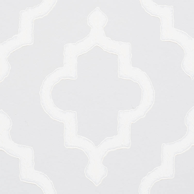 JAKE Soft Grey by Veere Grenney Moroccan Ogee Wallpaper – Schumacher 5009862