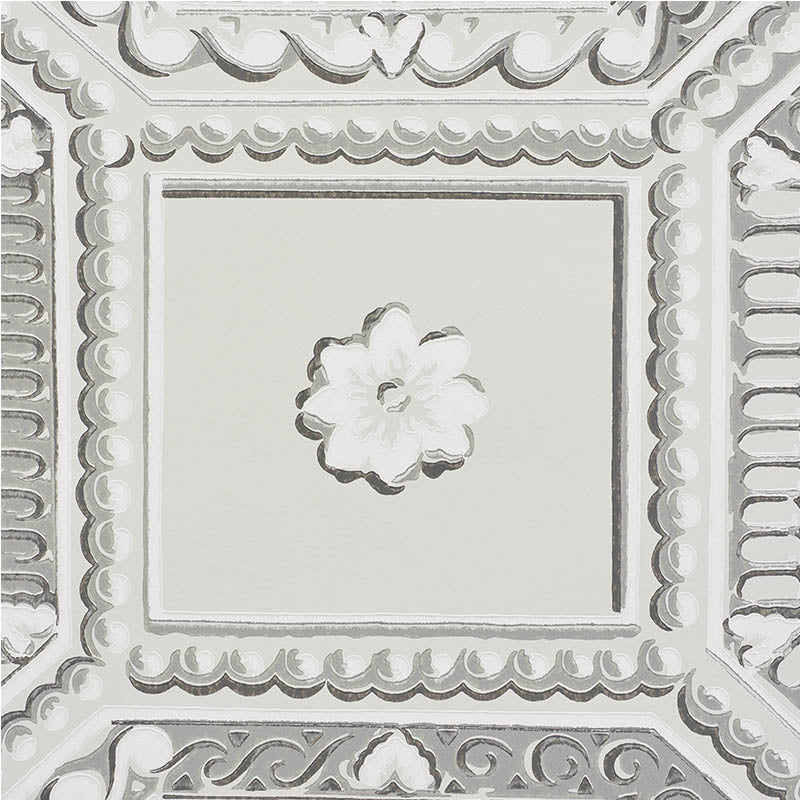 Lacunaria Dove Trompe L'Oeil Coffered Ceiling Wallpaper – Schumacher 5009900