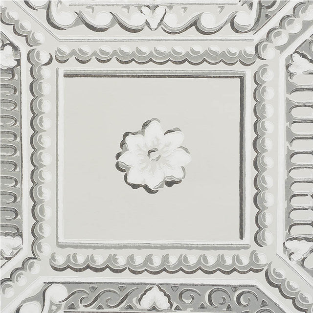 Lacunaria Dove Trompe L'Oeil Coffered Ceiling Wallpaper – Schumacher 5009900