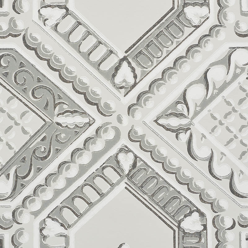 Lacunaria Dove Trompe L'Oeil Coffered Ceiling Wallpaper – Schumacher 5009900