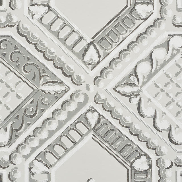 Lacunaria Dove Trompe L'Oeil Coffered Ceiling Wallpaper – Schumacher 5009900