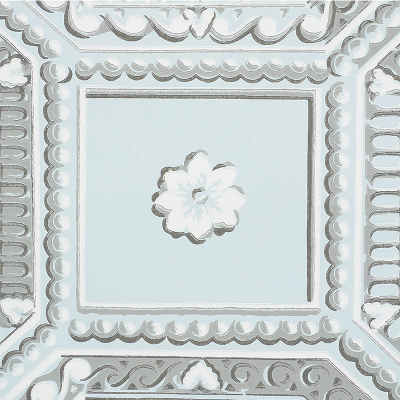 Lacunaria Sky by Schumacher Trompe L'Oeil Ceiling Wallpaper – Schumacher 5009902