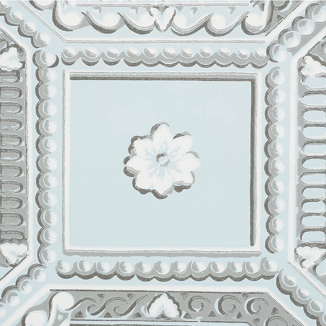 Lacunaria Sky by Schumacher Trompe L'Oeil Ceiling Wallpaper – Schumacher 5009902