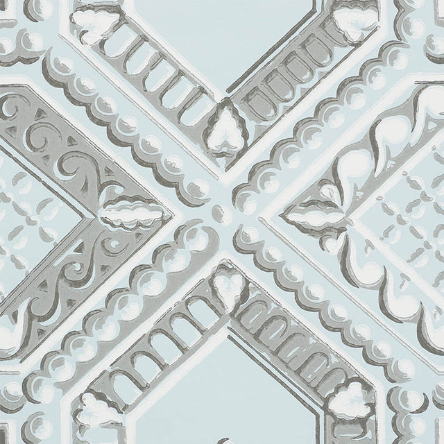 Lacunaria Sky by Schumacher Trompe L'Oeil Ceiling Wallpaper – Schumacher 5009902