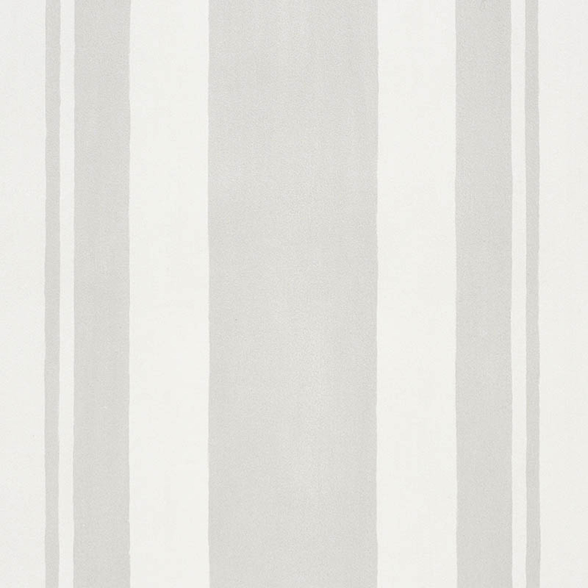 Villa Stripe Dove by Schumacher, a sophisticated multi-width stripe wallpaper in soft dove gray, designed by Miles Redd.