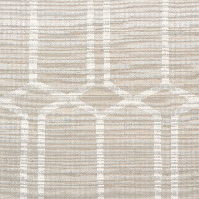 Modern Trellis Hemp Shimmer Moonstone by Schumacher Geometric Trellis Wallpaper – Schumacher 5010110