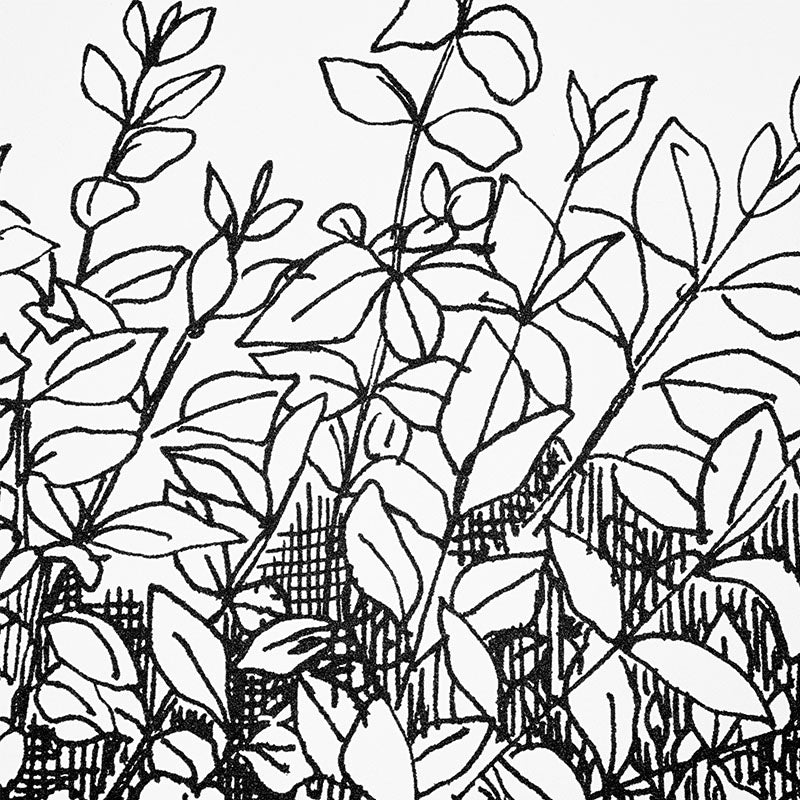 Greenery Galore Vinyl Panel Black by Schumacher Botanical Wallcovering – Schumacher 5010130