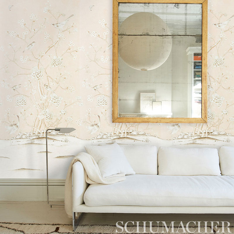 Chinois Palais Vinyl Panel Blush by Mary McDonald – Schumacher 5010160