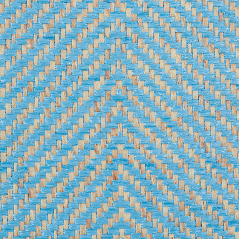 Herringbone Paperweave Sky by Schumacher Wide Two-Tone Herringbone Weave Wallpaper – Schumacher 5010234