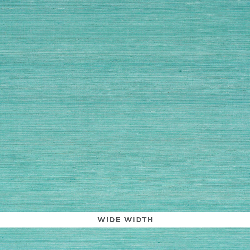 Silk Strie Aqua textured wide-width wallpaper by Schumacher, shown in close-up detail.