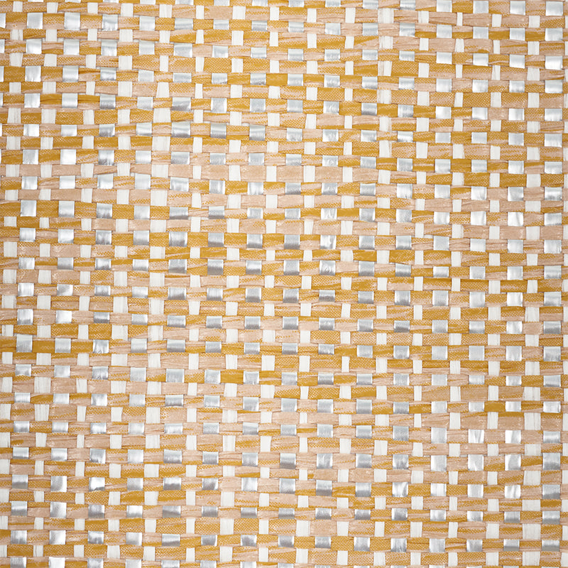 Metal Paperweave Sand by Schumacher Metallic Paperweave Wallpaper – Schumacher 5010312