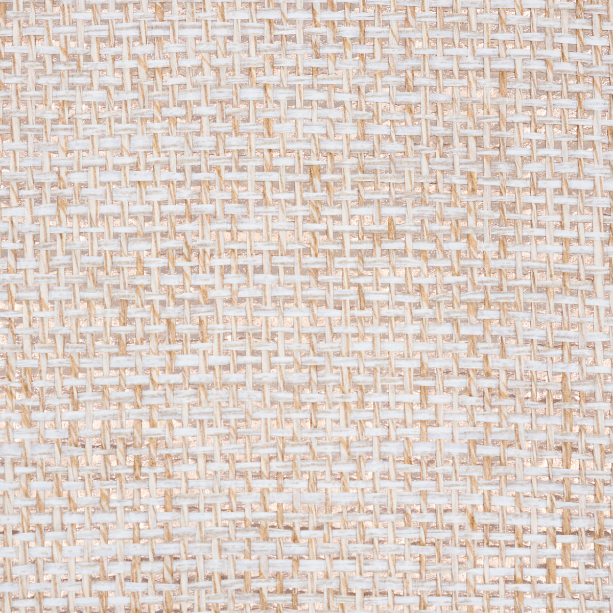 Open Paperweave Shimmer copper wallpaper with an irregular open weave of natural paper fibers on a metallic background, by Schumacher.