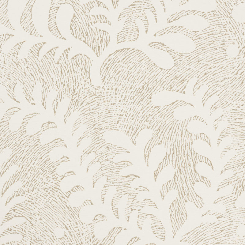 Etched Fern Natural by Schumacher Wallflowers Collection Botanical Wallpaper – Schumacher 5010380