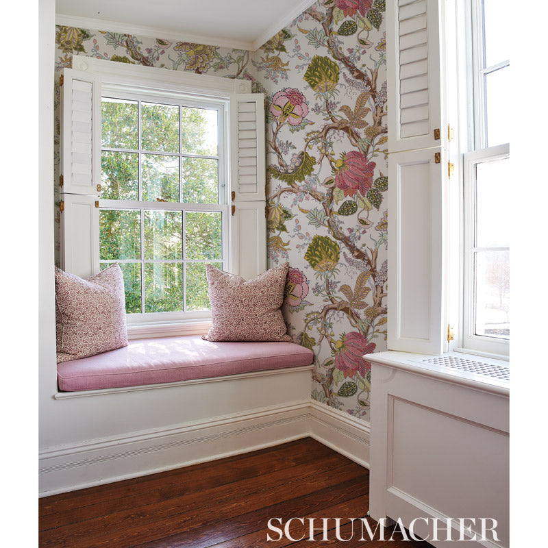 Indian Arbre Peacock & Emerald by Schumacher Large-Scale Floral Wallpaper – Signature Schumacher 5010492