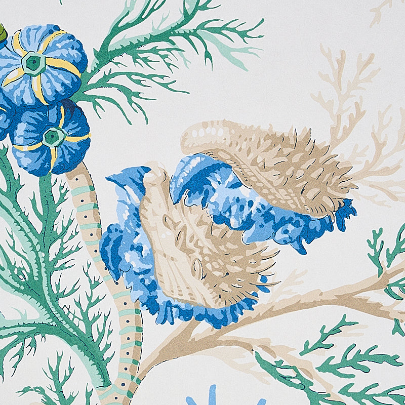 Del Tesoro Blue & Green Coral Wallpaper – Schumacher 5010650