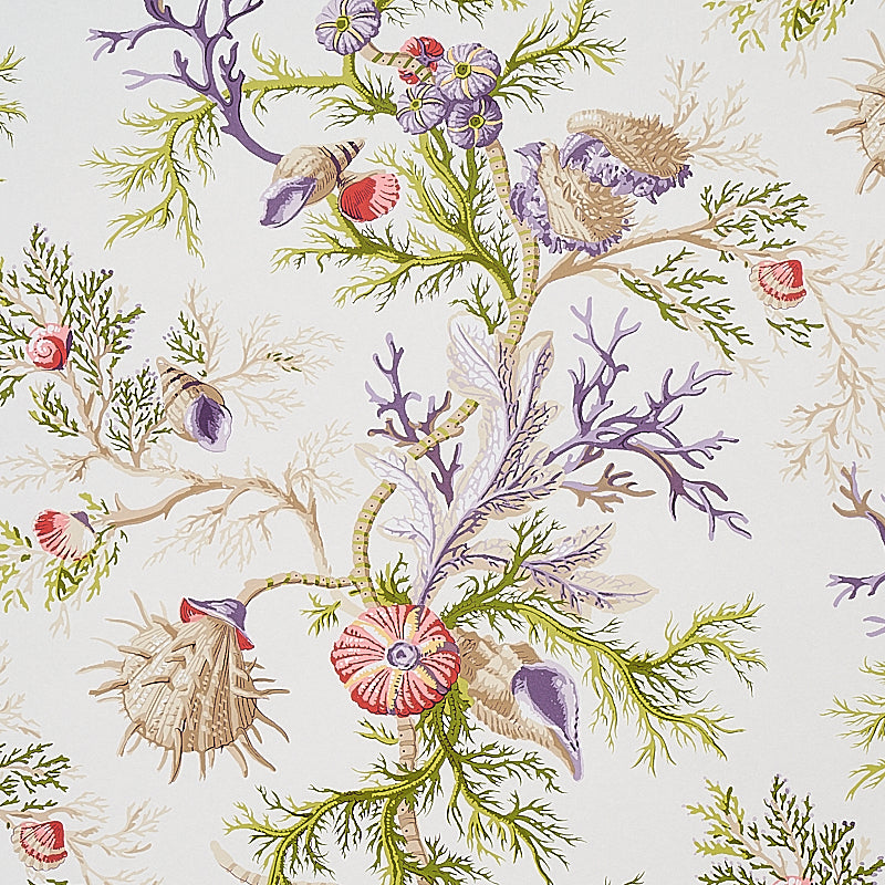 Del Tesoro Purple & Coral by Schumacher Scenic Ocean Coral Wallpaper – Schumacher 5010652