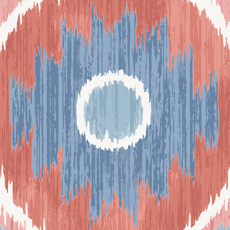 ELIZIA IKAT Rose & Indigo Wide-Width Wallpaper – Schumacher 5010712