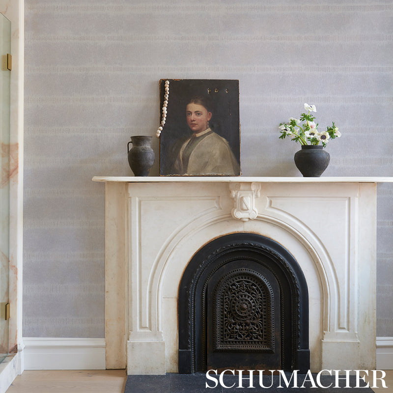 Riffler Performance Platinum by Schumacher Subtle Metallic Stripe High Performance Wallcovering – Schumacher 5010760