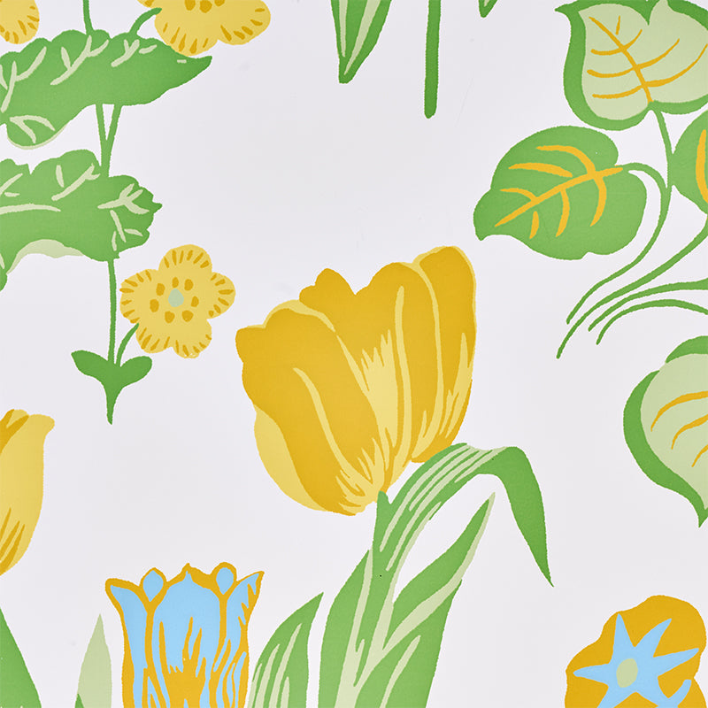 Carly Sky Floral Wallpaper Blue by Schumacher – Flower Power Collection 5010771