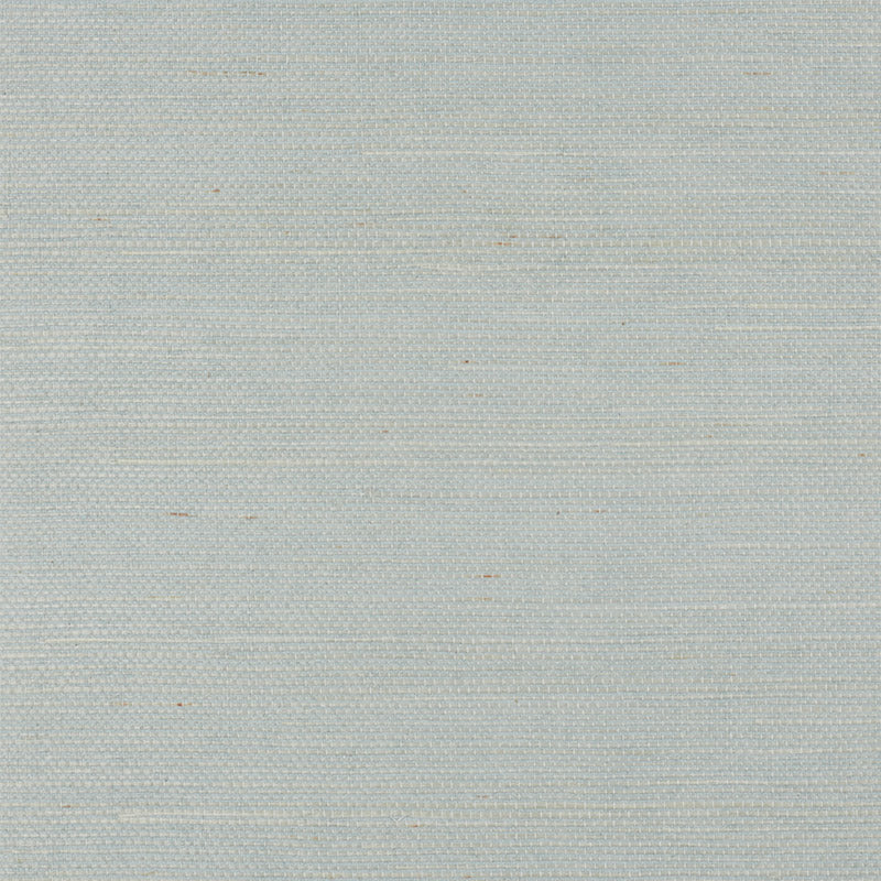 Haruki Sisal Mineral wallpaper by Schumacher, classic sisal wallcovering with subtle sheen and texture in a mineral blue colorway.