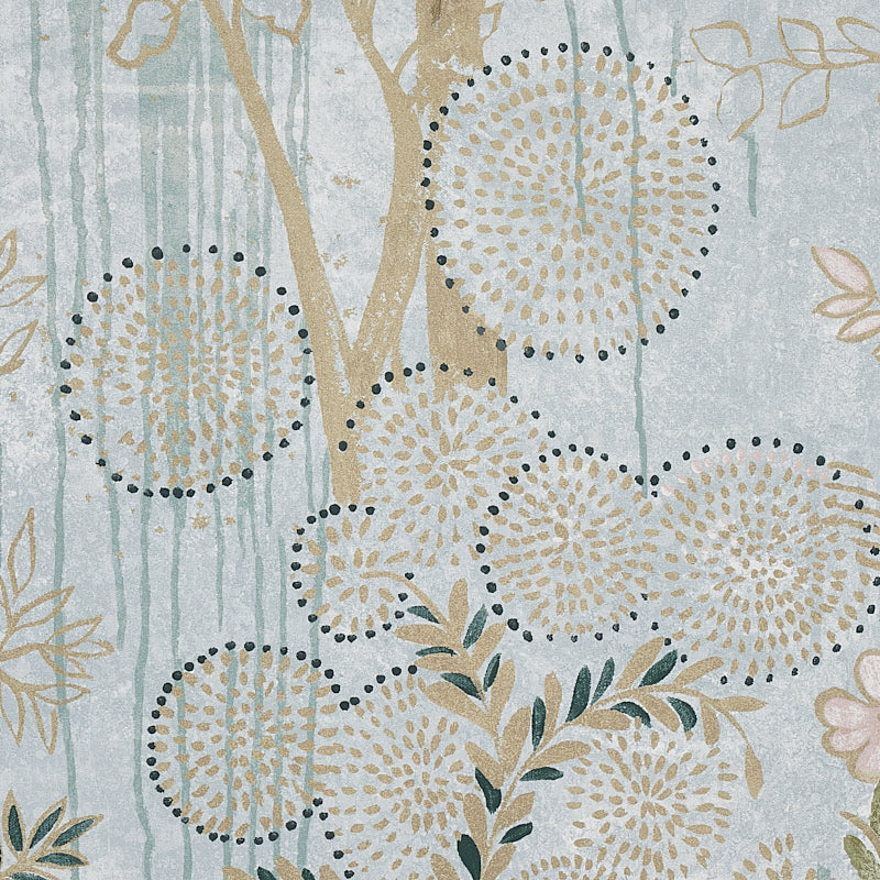Bisou Panel Set Mineral by Colette Cosentino Botanical Wall Mural – Schumacher 5010930