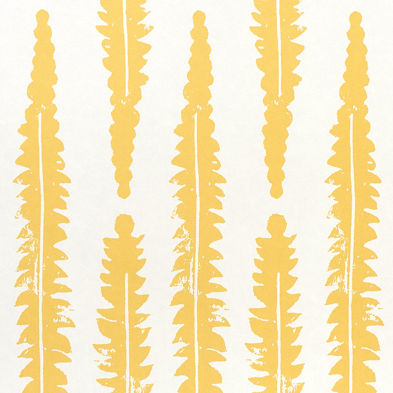 FERN Mustard by Molly Mahon Graphic Botanical Wallpaper – Schumacher 5011112