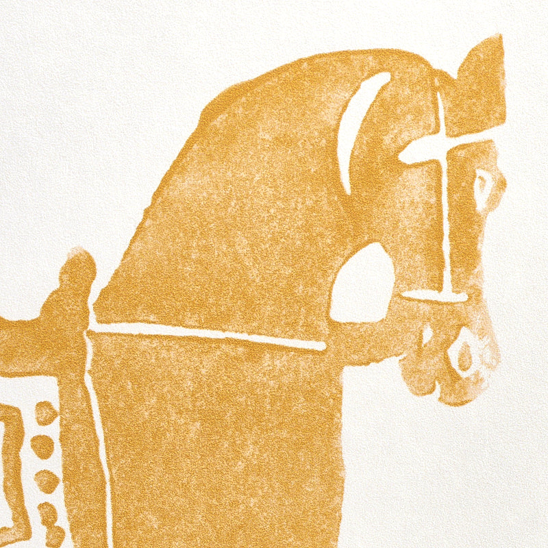 Marwari Horse Mustard by Molly Mahon Whimsical Rajasthani Horse Wallpaper – Schumacher 5011131