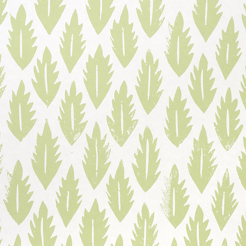 Leaf Grass Green by Molly Mahon Modern Botanical Wallpaper – Schumacher 5011150