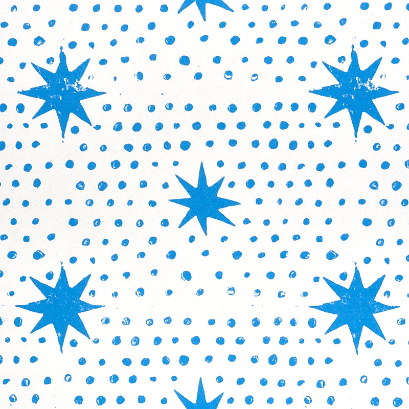 Spot & Star Blue by Molly Mahon Digital Print Wallpaper – Schumacher 5011170