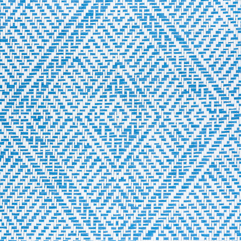 Tortola Paperweave Blue by Schumacher Diamond Geometric Woven Wallpaper – Schumacher 5011250
