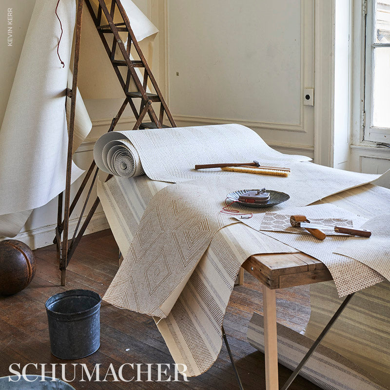 Abaco Linen Paperweave Natural by Schumacher Woven Wallcoverings – Schumacher 5011290SAM