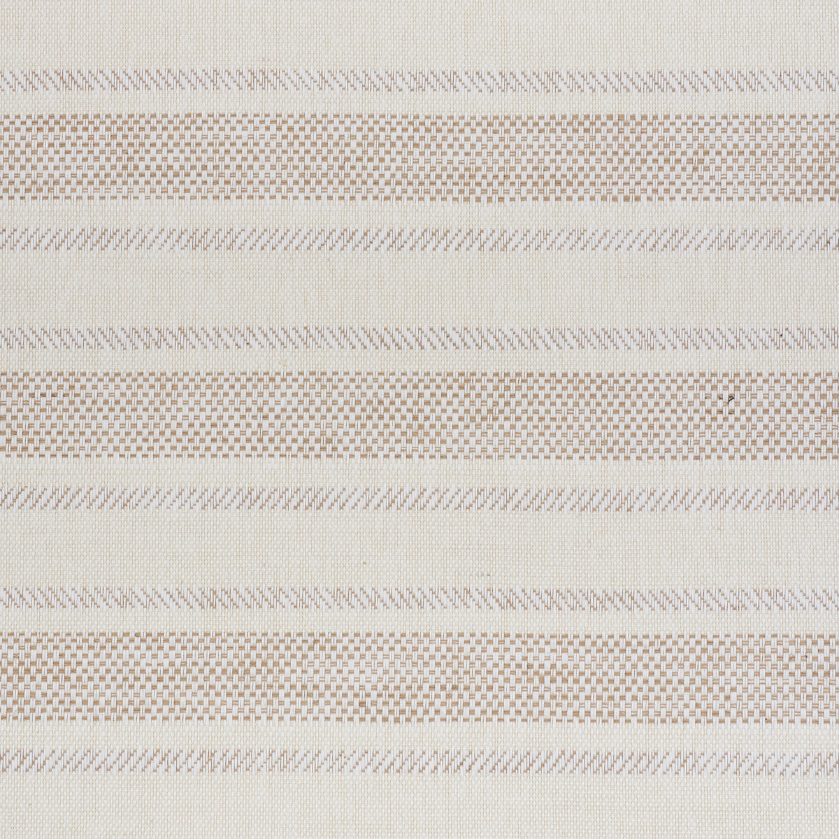 Oxnard Linen Paperweave wallpaper in a natural colorway, featuring a chic, dimensional stripe pattern with a woven texture by Schumacher.