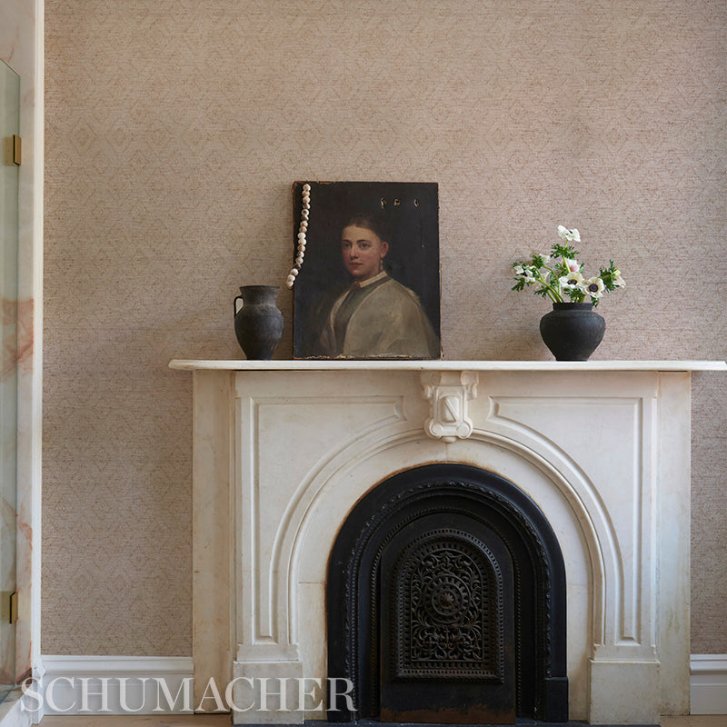 Tortola Linen Paperweave Natural Diamond Woven Wallpaper – Schumacher 5011320