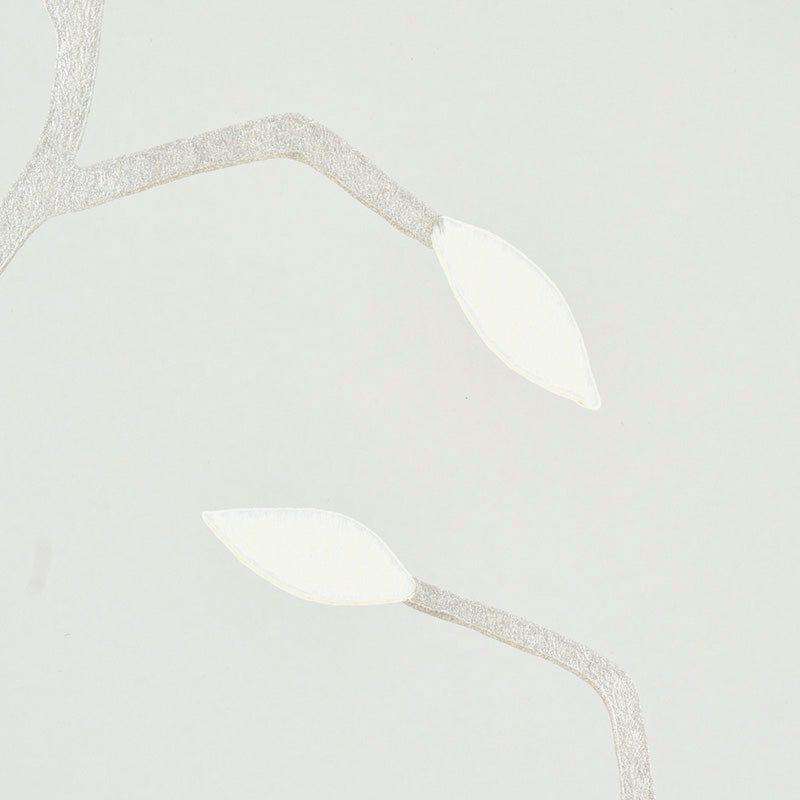 Cymbeline Silver Botanical Branch Wallpaper – Schumacher 5011381