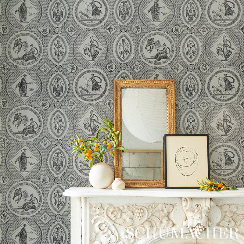 LES SCENES CONTEMPORAINES Mineral by Schumacher Contemporary Greco-Roman Wallpaper – Schumacher 5011492